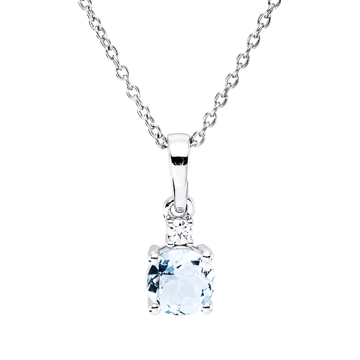Collier 4er-Krappe 18 kt WG, mit ZÖ 40 cm, 42,5cm