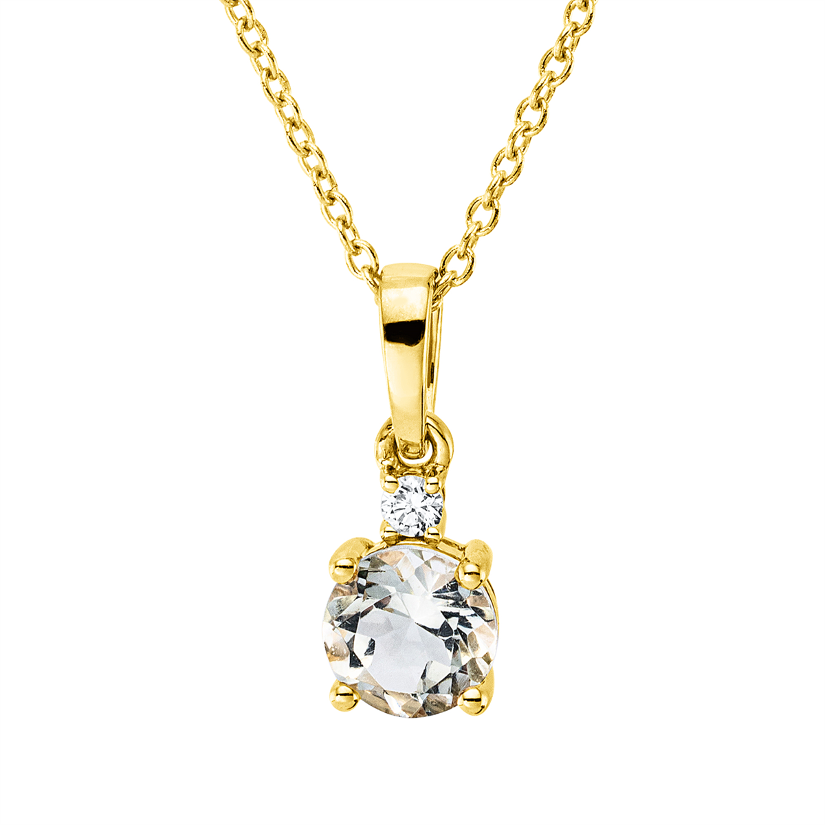Collier 4er-Krappe 18 kt GG, mit ZÖ 40 cm, 42,5cm