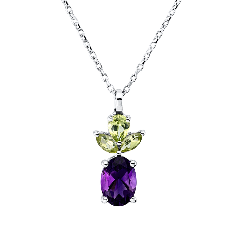 Collier 18 kt WG, mit ZÖ 43 cm