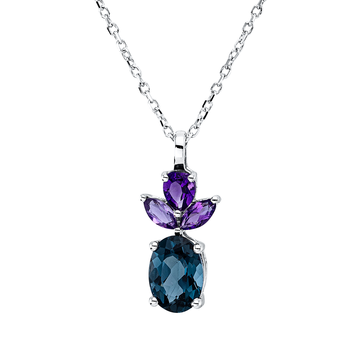 Collier 18 kt WG, mit ZÖ 43 cm
