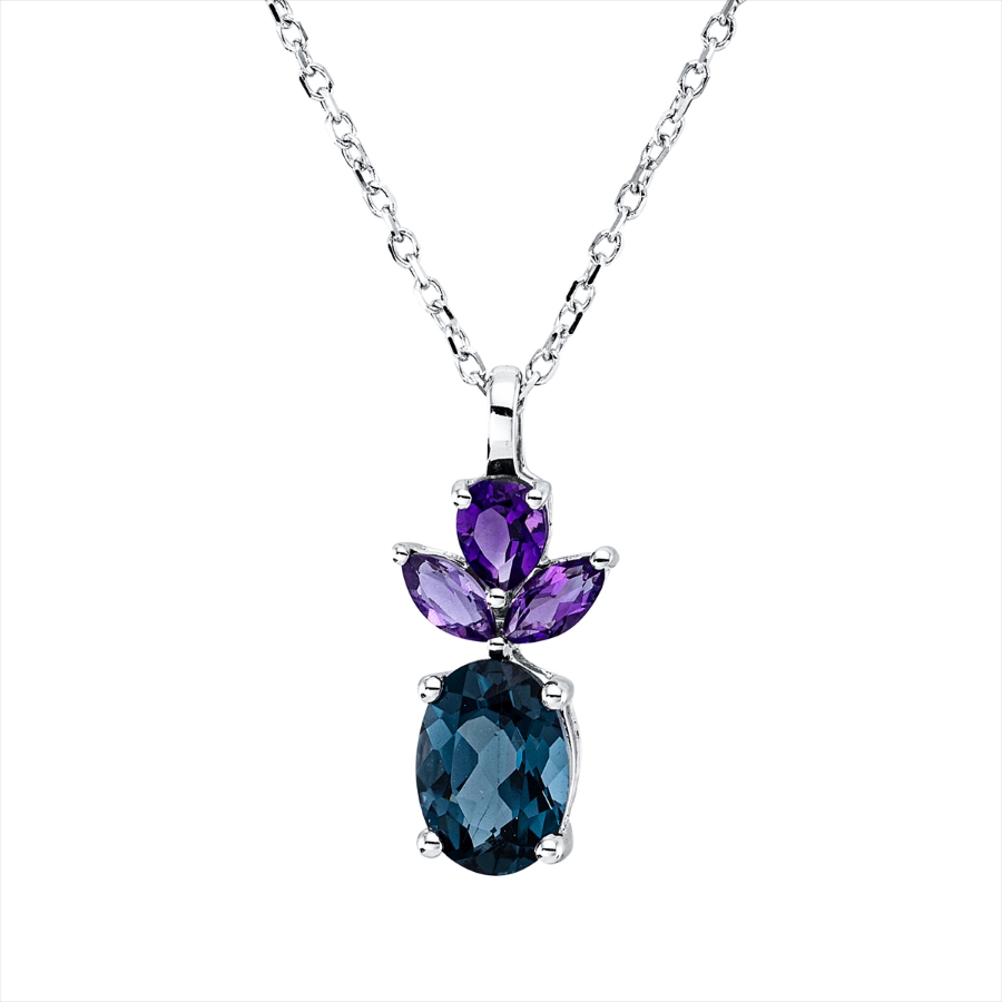 Collier 18 kt WG, mit ZÖ 43 cm