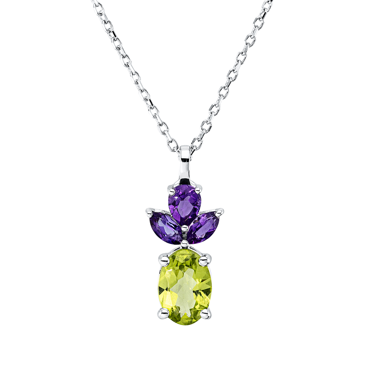 Collier 18 kt WG, mit ZÖ 43 cm