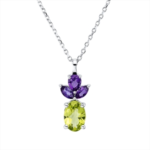 Collier 18 kt WG, mit ZÖ 43 cm