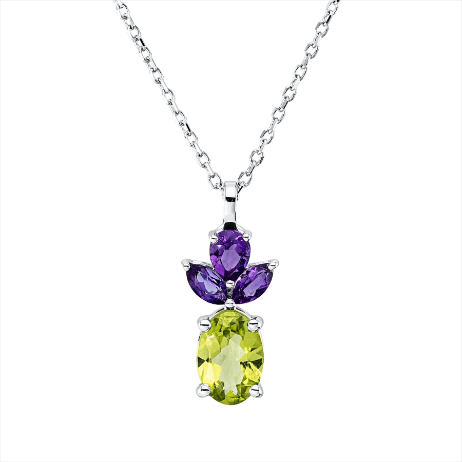 Collier 18 kt WG, mit ZÖ 43 cm
