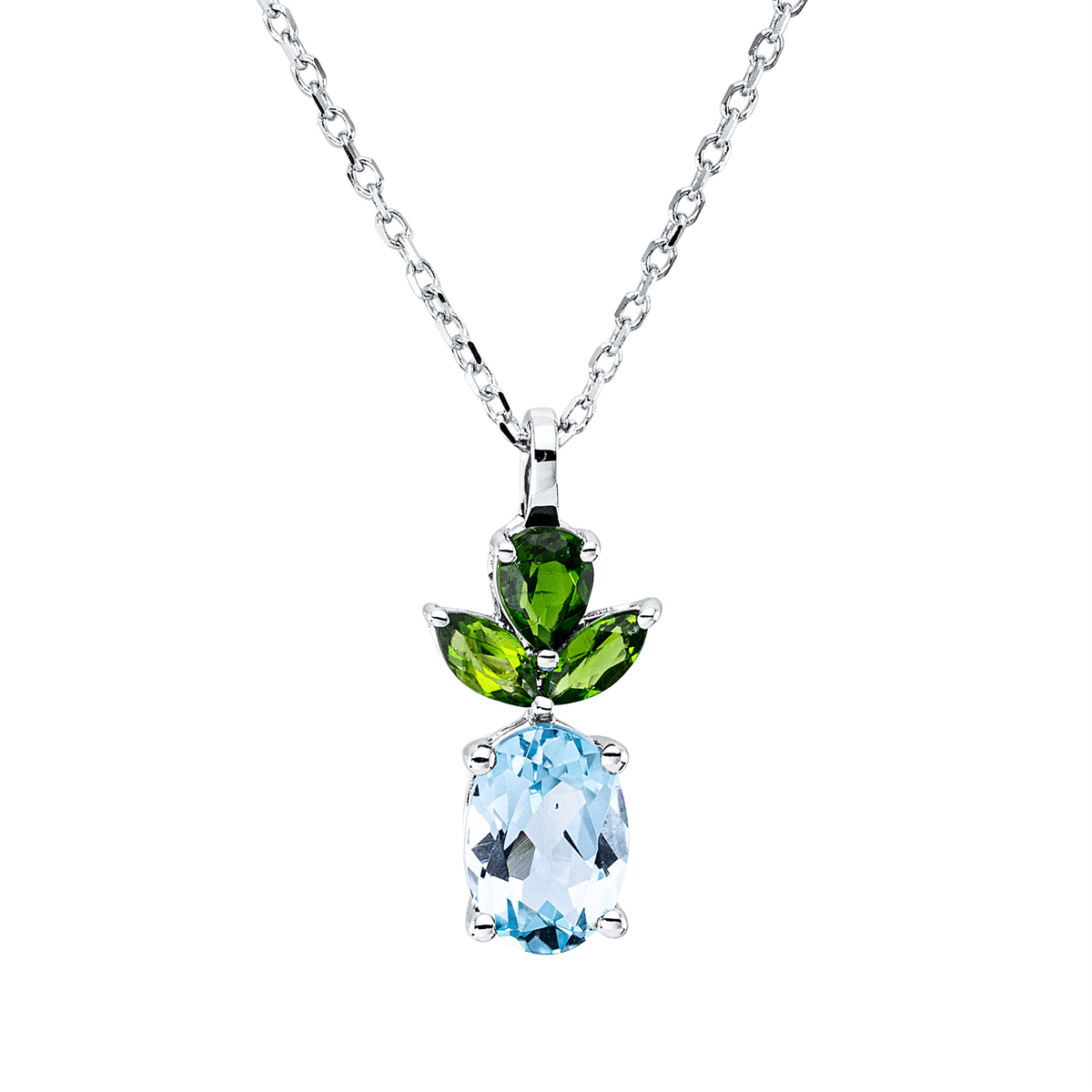 Collier 18 kt WG, mit ZÖ 43 cm