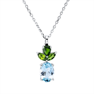 Collier 18 kt WG, mit ZÖ 43 cm