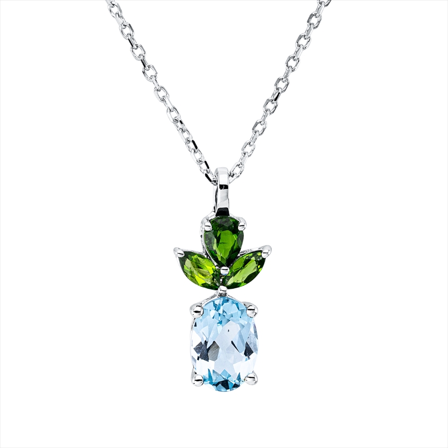 Collier 18 kt WG, mit ZÖ 43 cm
