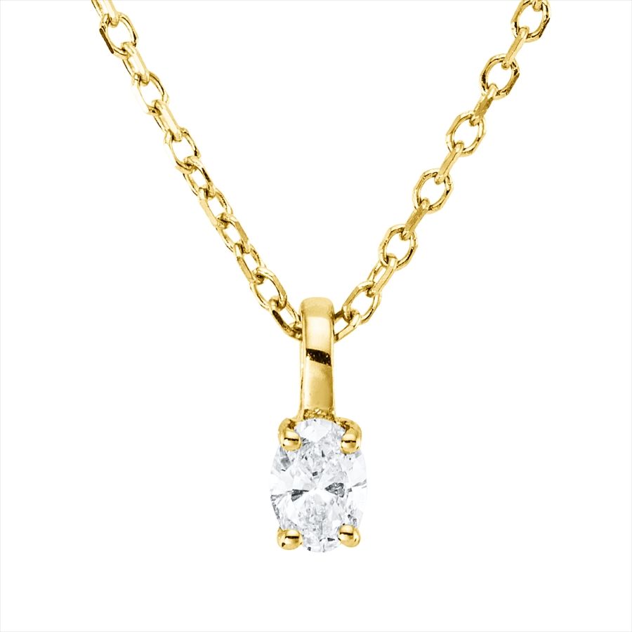 Solitaire Collier 4er-Krappe 18kt Gelbgold mit ZÖ 43 cm mit 0,11ct Diamanten