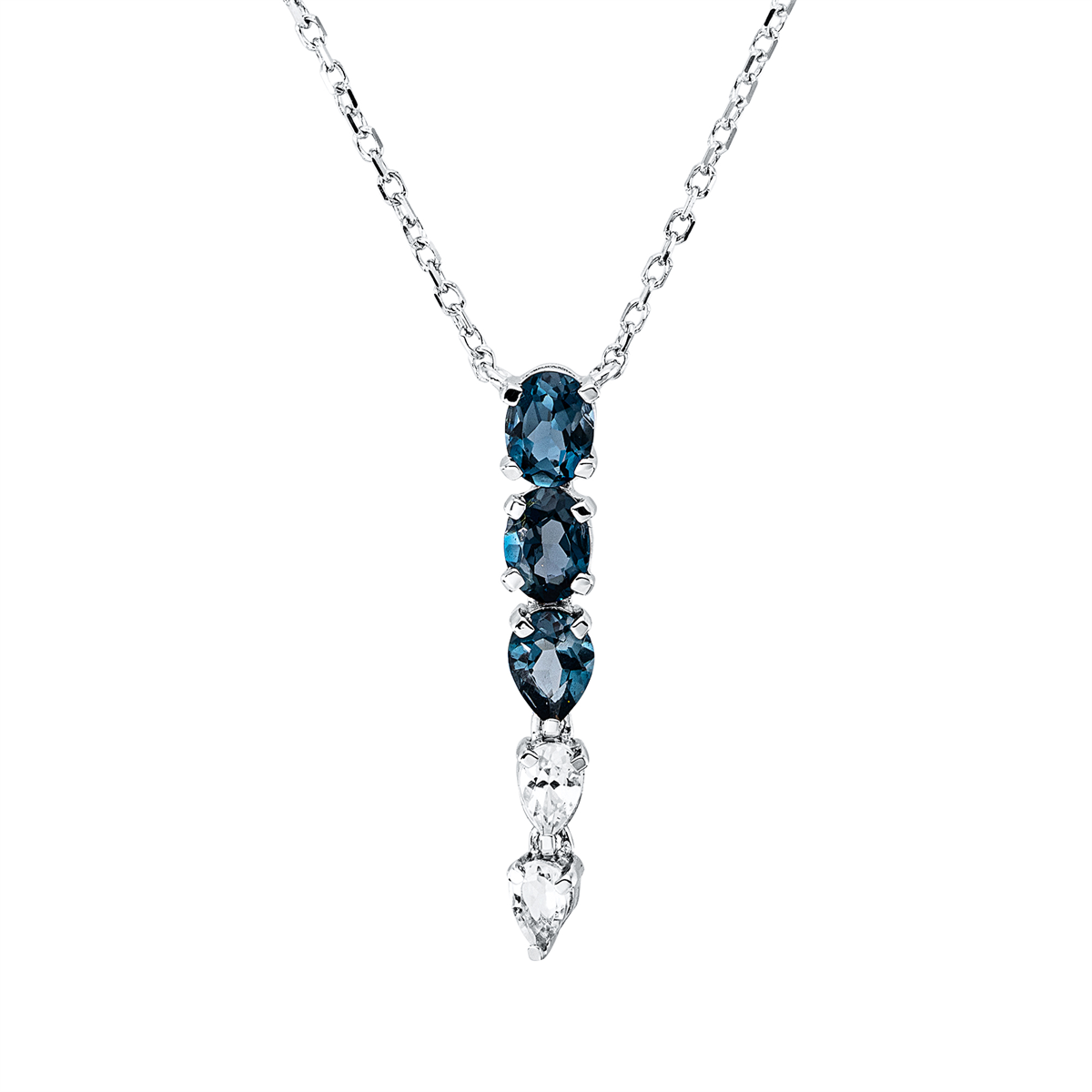 Collier 18 kt WG, mit ZÖ 43 cm