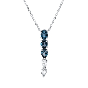 Collier 18 kt WG, mit ZÖ 43 cm