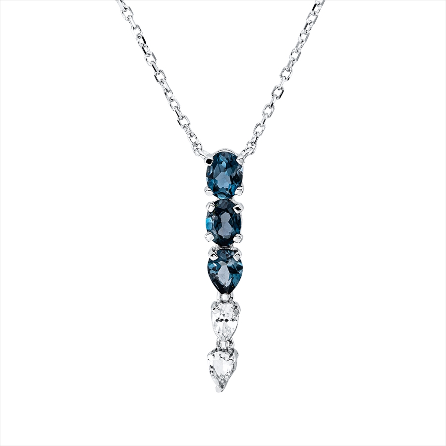 Collier 18 kt WG, mit ZÖ 43 cm