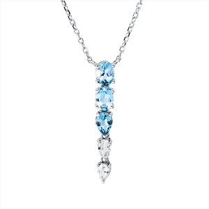 Collier 18 kt WG, mit ZÖ 43 cm