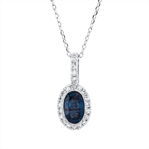 Collier 18 kt WG, mit ZÖ 43 cm