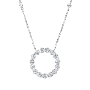 Collier 14 kt WG Kreis, mit ZÖ 40 cm + 43 cm