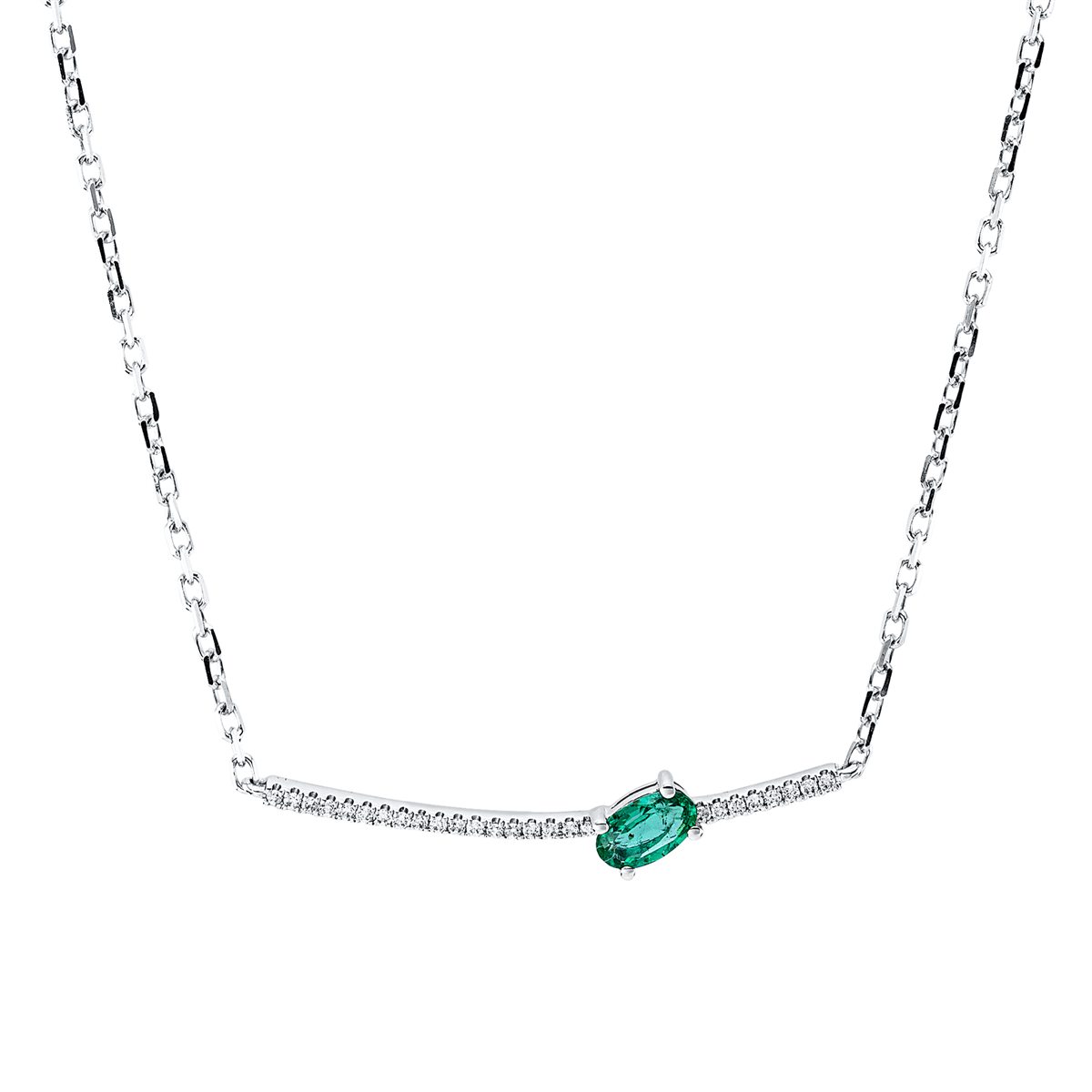 Collier 14 kt WG, mit ZÖ 40 cm + 43 cm
