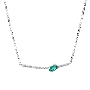 Collier 14 kt WG, mit ZÖ 40 cm + 43 cm