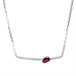 Collier 18 kt WG, mit ZÖ 40 cm + 43 cm
