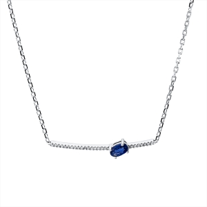 Collier 18 kt WG, mit ZÖ 40 cm + 43 cm