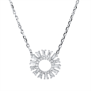 Collier 14 kt WG Kreis, mit ZÖ 40,6 cm