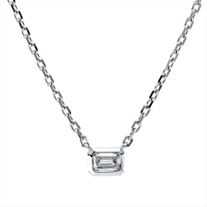 Solitaire Collier Zarge 14kt Weißgold mit ZÖ 40,6 cm mit 0,23ct Diamanten