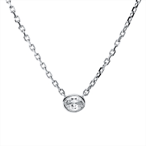 Solitaire Collier Zarge 14kt Gelbgold mit ZÖ 40,6 cm mit 0,21ct Diamanten