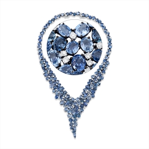 Collier 18 kt WG extension, Fassung teils schwarz rhodinie