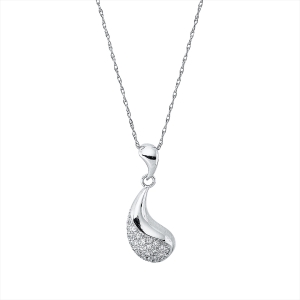 Pavé Collier  14kt Weißgold mit Öse mit 0,17ct Diamanten