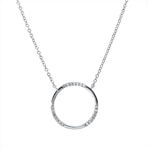 Collier 18 kt WG Kreis, mit ZÖ 40,5 cm + 43 cm