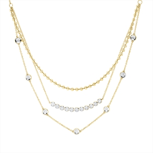 Collier 14 kt GG+WG, mit ZÖ 42 cm