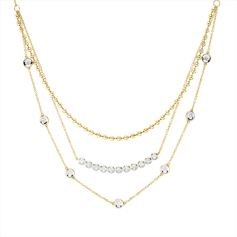 Collier 14 kt GG+WG, mit ZÖ 42 cm