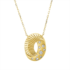 Collier 14 kt GG, mattiert , mit ZÖ 41 cm + 43,5