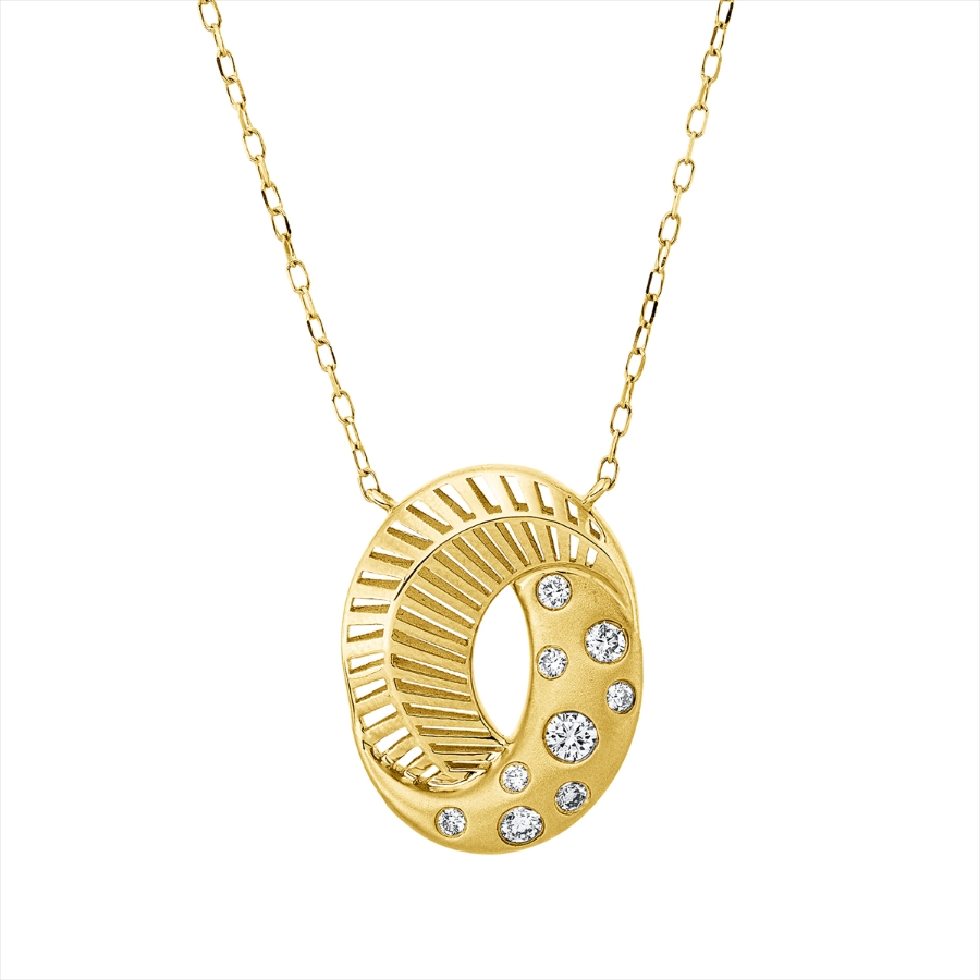 Collier 14 kt GG, mattiert , mit ZÖ 41 cm + 43,5