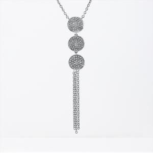 Collier 18 kt WG, mit ZÖ 41 cm + 43 cm