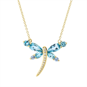 Collier 18 kt GG Libelle, mit ZÖ 40,6 cm