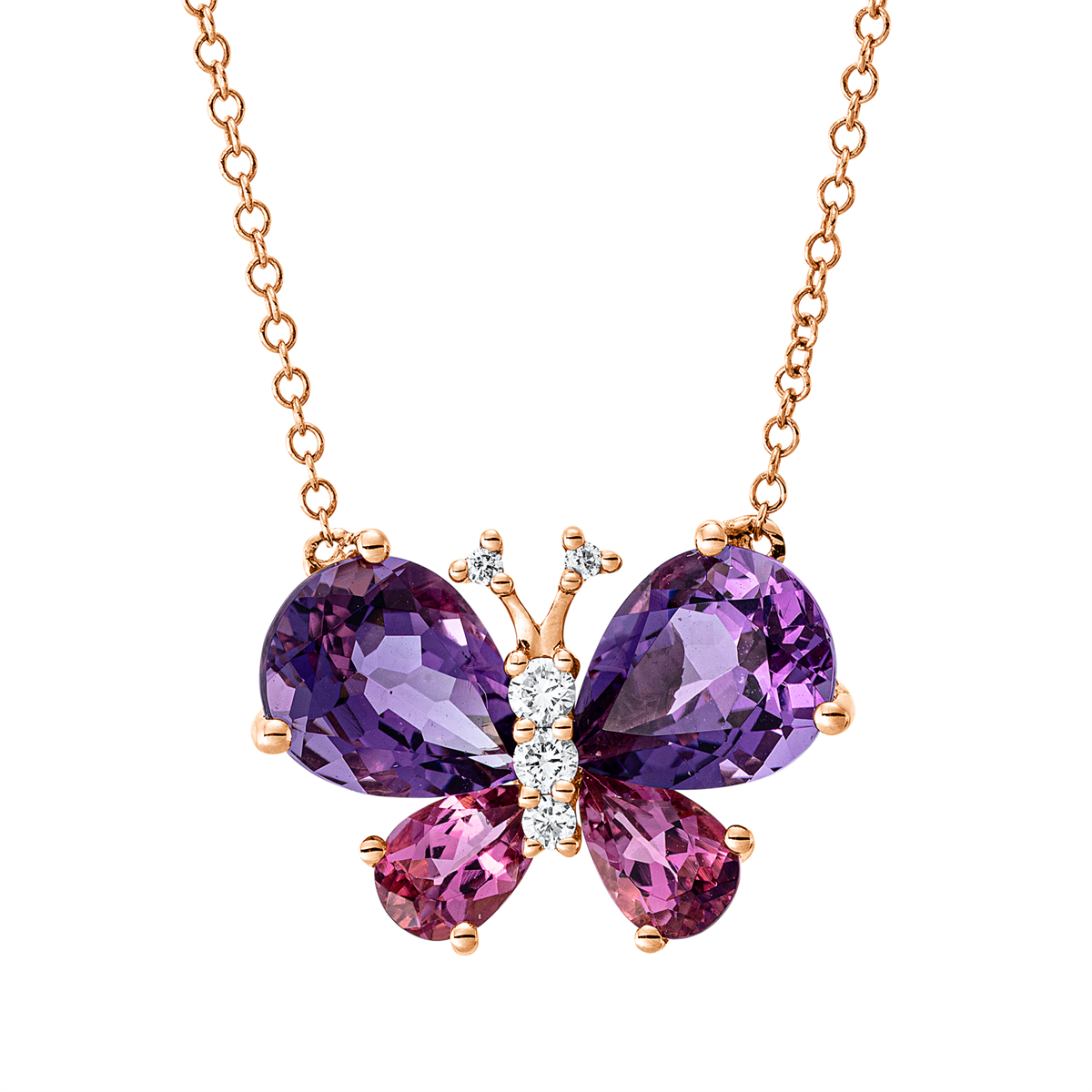Collier 18 kt RG, mit ZÖ 40,6 cm