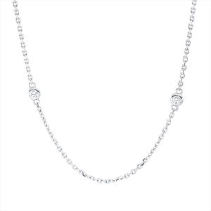 Collier 18 kt WG, mit ZÖ 40.6 cm + 43.2 cm