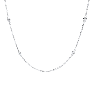 Collier 18 kt WG, mit ZÖ 40.6 cm + 43.2 cm