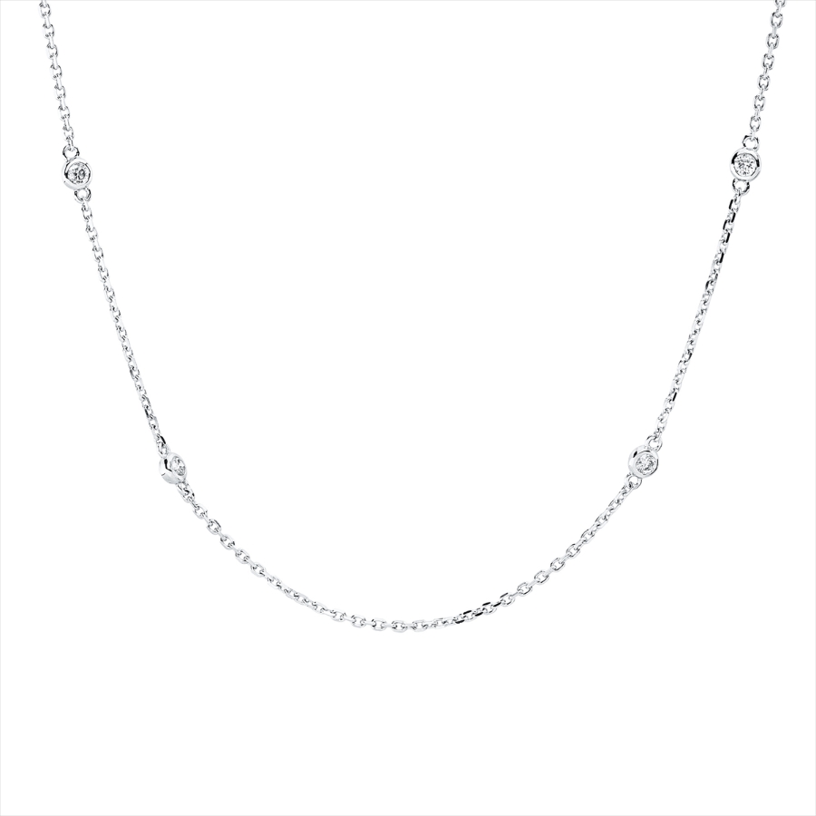 Collier 18 kt WG, mit ZÖ 40.6 cm + 43.2 cm