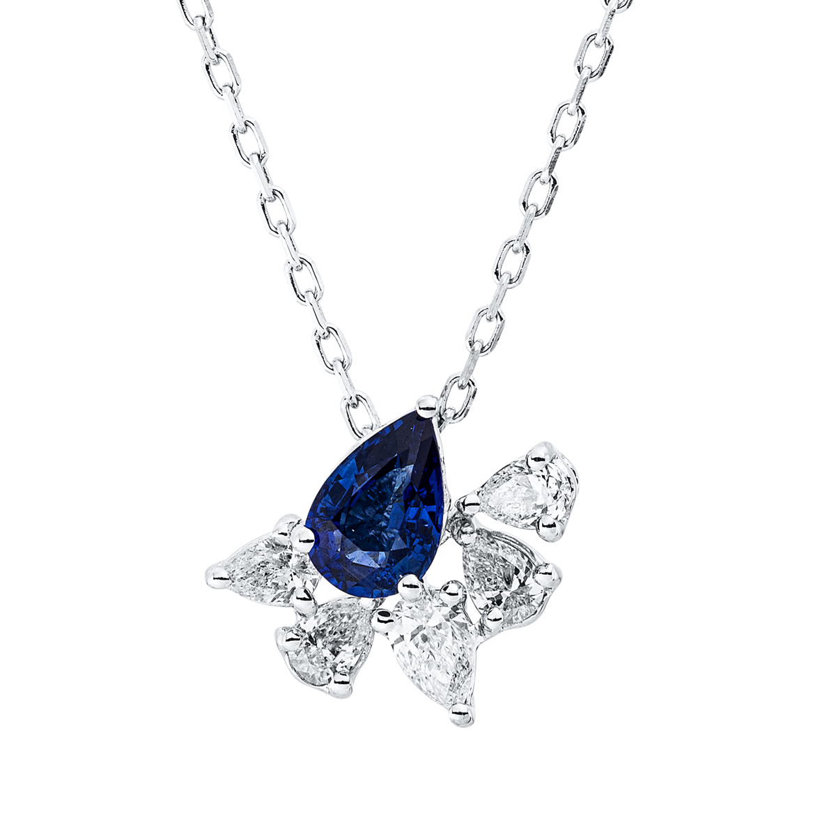 Collier 18 kt WG, mit ZÖ 40.6 cm + 43.2 cm