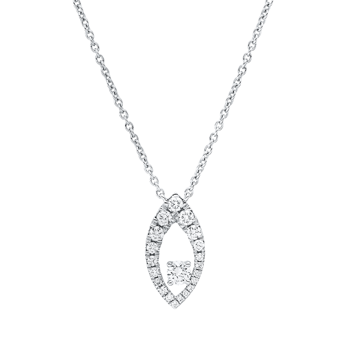 Collier 18 kt WG, mit ZÖ 42 cm