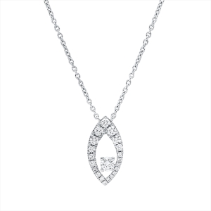 Collier 18 kt WG, mit ZÖ 42 cm