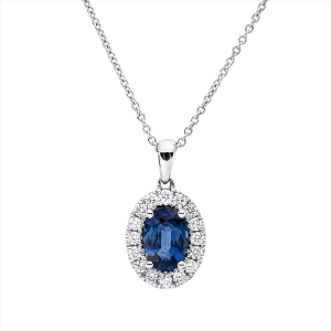 Collier 18 kt WG, mit ZÖ 42 cm