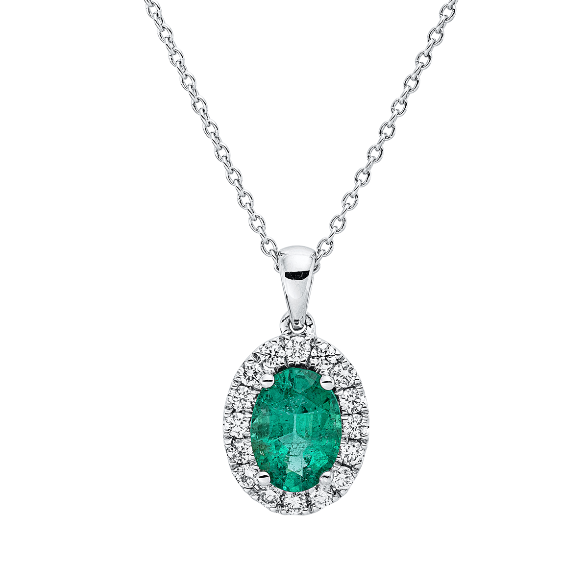 Collier 18 kt WG, mit ZÖ 42 cm