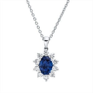 Collier 18 kt WG, mit ZÖ 42 cm