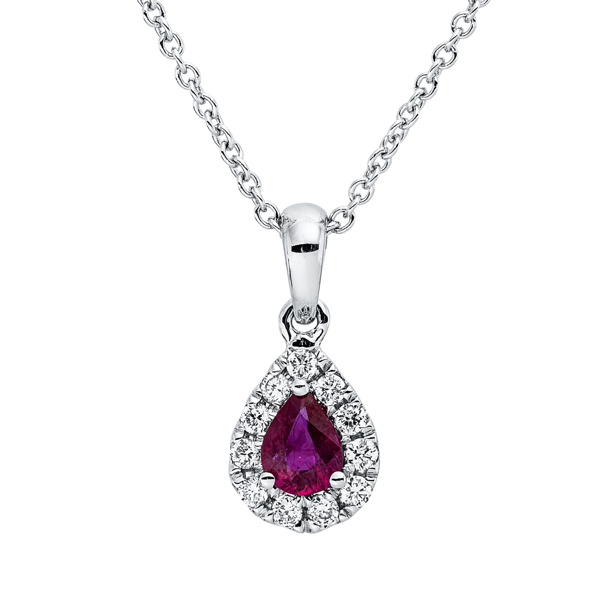 Collier 18 kt WG, mit ZÖ 42 cm