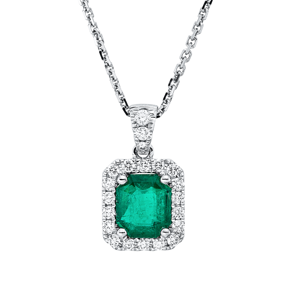 Collier 18 kt WG, mit ZÖ 42 cm