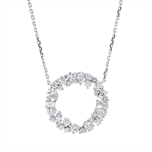 Collier 18 kt WG, mit ZÖ 42 cm
