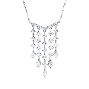 Collier 18 kt WG, mit ZÖ 43 cm