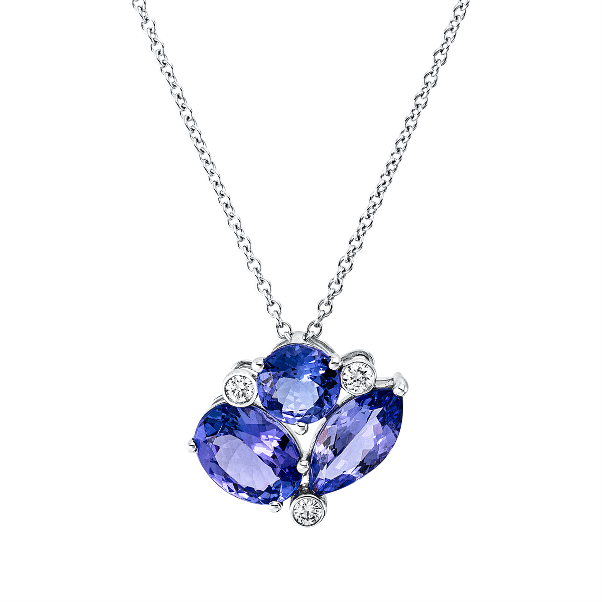 Collier 18 kt WG, mit ZÖ 40,6 cm