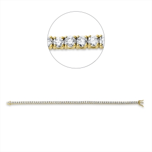Tennisarmband 4er-Krappe 18kt Gelbgold / Weißgold mit 5,26ct Diamanten